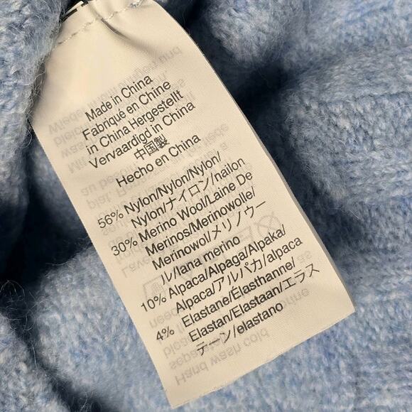 J Crew Point Sur Mock Neck Celestial Blue Wool Blend Knit Sweater Size Small - Picture 11 of 13